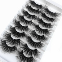 Drivworld DM6D Mink Hair False Eyelashes 25MM Long Cross-Eyelashes Thick, Slender and Exaggerated Mink Individual Lashes Makeup Cosmetic