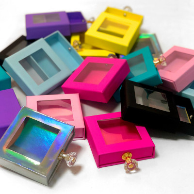 NEW Wholesale Square False Eyelash Packaging Box Fake 3d Mink eyelashes Boxes Faux Cils lash strip Case Empty