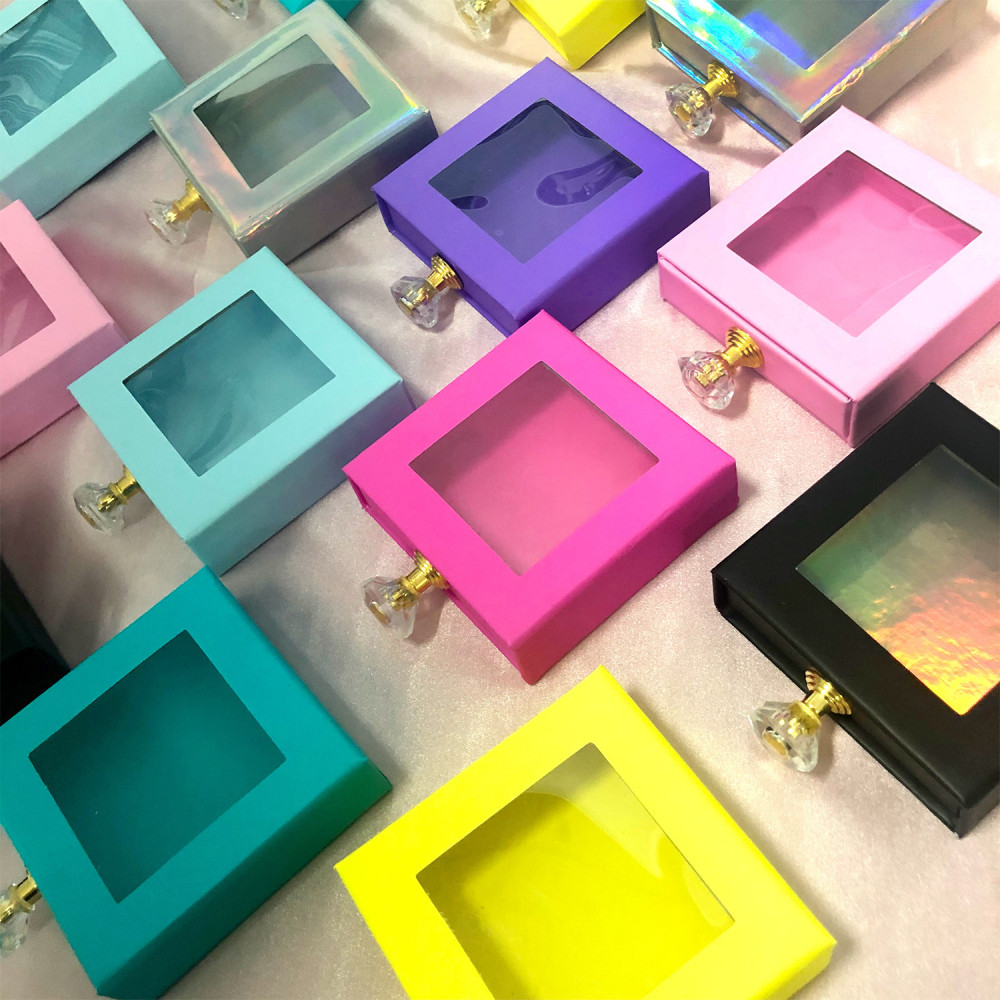 NEW Wholesale Square False Eyelash Packaging Box Fake 3d Mink eyelashes Boxes Faux Cils lash strip Case Empty