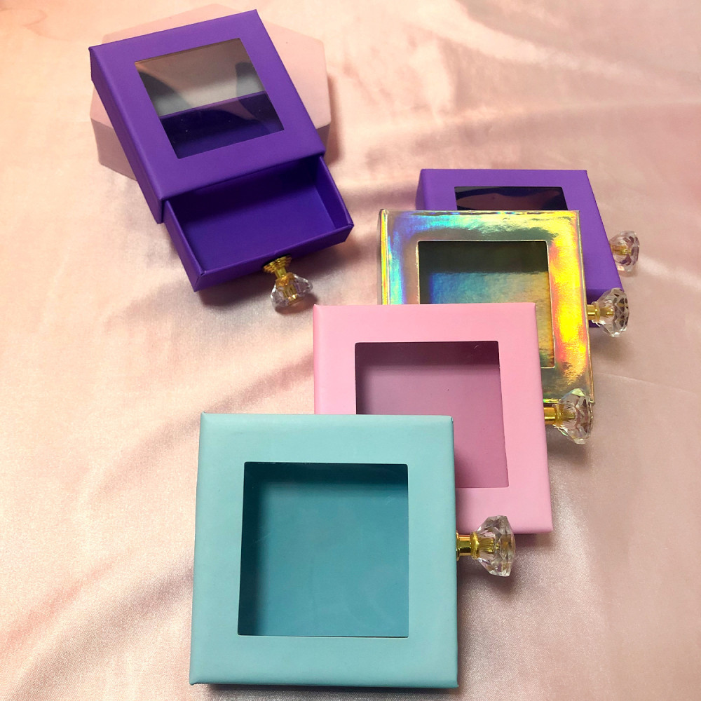 NEW Wholesale Square False Eyelash Packaging Box Fake 3d Mink eyelashes Boxes Faux Cils lash strip Case Empty