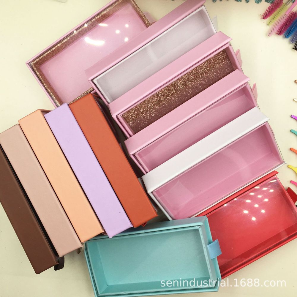 Drivworld NEW Wholesale Square False Eyelash Packaging Box Fake 3d Mink eyelashes Boxes Faux Cils lash strip Case Empty