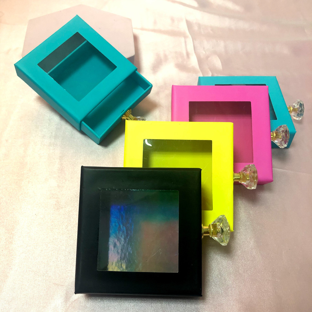 NEW Wholesale Square False Eyelash Packaging Box Fake 3d Mink eyelashes Boxes Faux Cils lash strip Case Empty