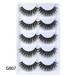 Crazy 5 In One Private Label Eyelash 3D 5D 8D Strip False Natural eye Lashes False Eyelashes Set Faux Mink Lashes