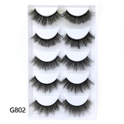 Crazy 5 In One Private Label Eyelash 3D 5D 8D Strip False Natural eye Lashes False Eyelashes Set Faux Mink Lashes
