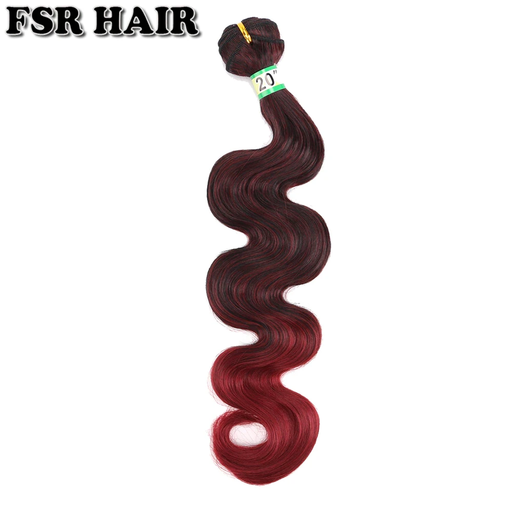 Snake body Brazilian bodywave Ombre Color Body Wave Hair Bundles M1/Burgundy 18-24 Inches High Temperature Synthetic Hair Extensions for Black Women