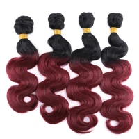 Snake body Brazilian bodywave Ombre Color Body Wave Hair Bundles M1/Burgundy 18-24 Inches High Temperature Synthetic Hair Extensions for Black Women
