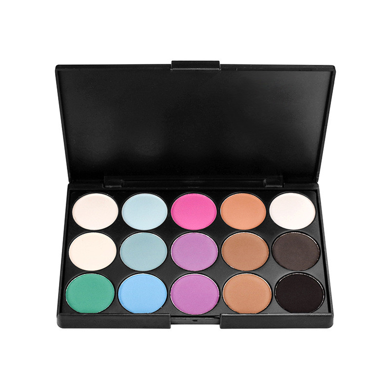 Drivworld European and American hot-selling 15-color eyeshadow palette without LOGO, smoky makeup, pearly matte, easy to color, non-tipping eyeshadows can be customized