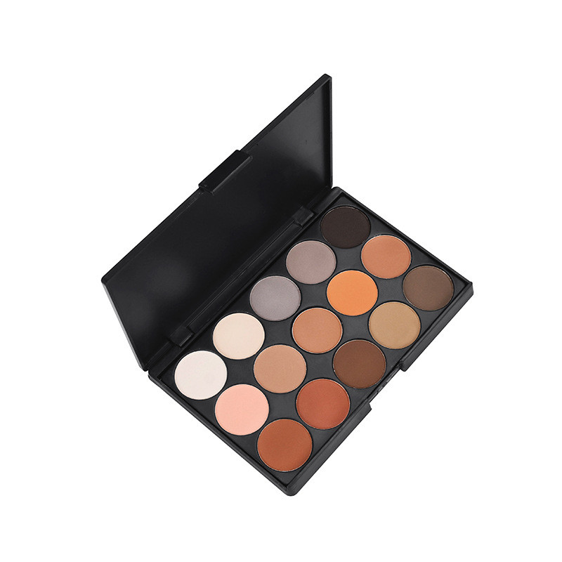 Drivworld European and American hot-selling 15-color eyeshadow palette without LOGO, smoky makeup, pearly matte, easy to color, non-tipping eyeshadows can be customized