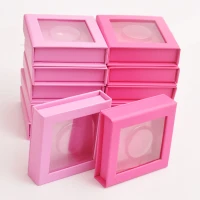 Eyelash Boxes Wholesale Lash Packaging Empty Eyelashes Package Square Cardboard Lashes Case Vendors Makeup Pink Box With Tray