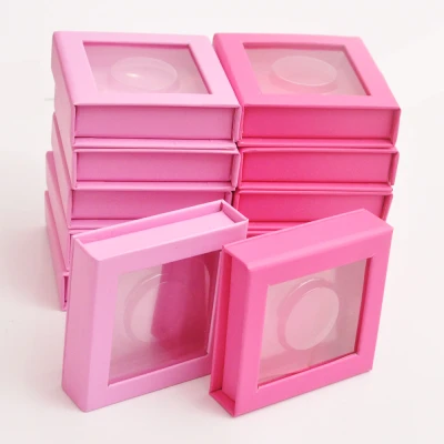 Eyelash Boxes Wholesale Lash Packaging Empty Eyelashes Package Square Cardboard Lashes Case Vendors Makeup Pink Box With Tray