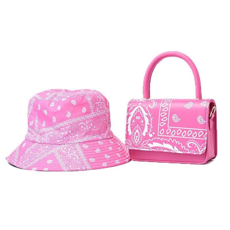 New Arrivals 2021 Bucket Hats and Bandana Purse Set Women Hand Bags Ladies Luxury Handbags