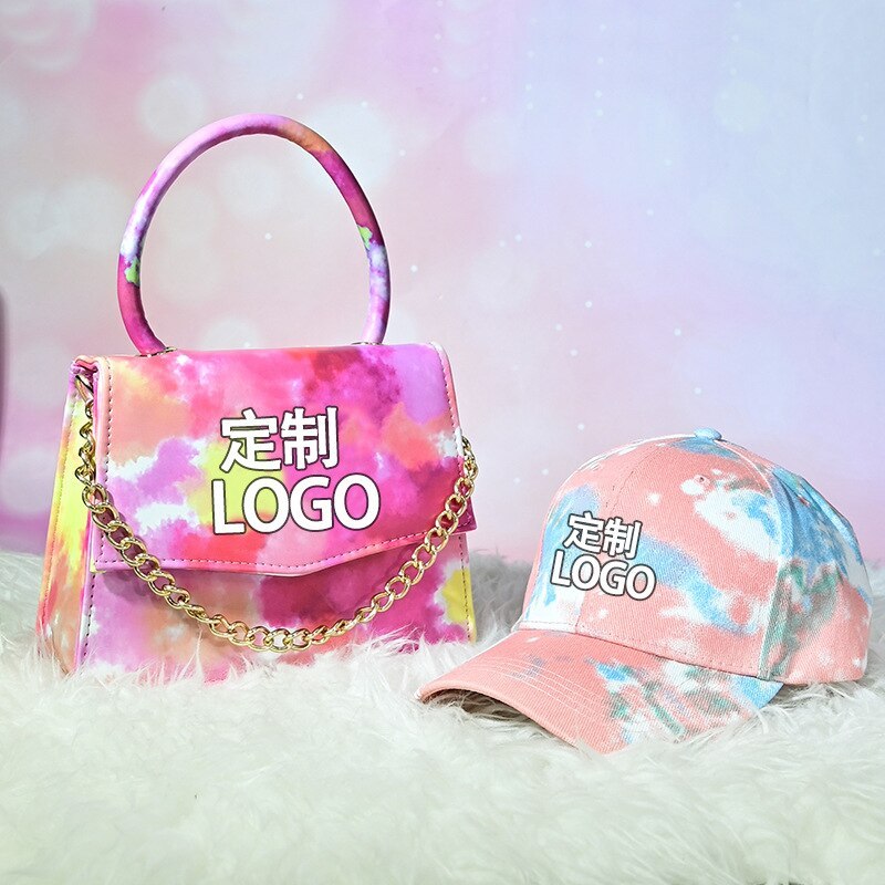 2021 Hot Selling Large Shining Tie Die Hats and Purses Handbags Sets New York Baseball Ny Bucket Hat and Purse Set for Women