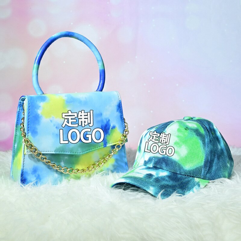 2021 Hot Selling Large Shining Tie Die Hats and Purses Handbags Sets New York Baseball Ny Bucket Hat and Purse Set for Women