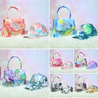 2021 Hot Selling Large Shining Tie Die Hats and Purses Handbags Sets New York Baseball Ny Bucket Hat and Purse Set for Women