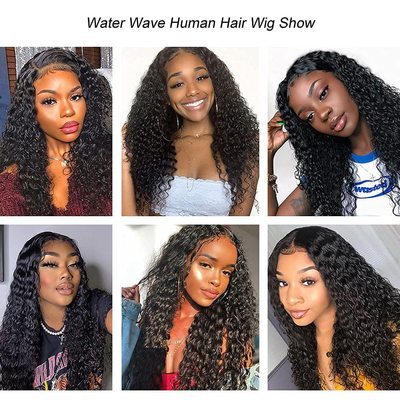 Drivworld real hair headgear HD 13*4 transparent net water frontal lace wig