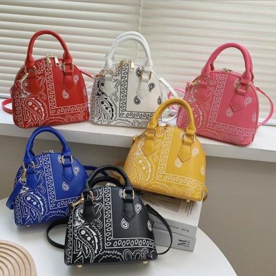 2021 Cashew Flower Bucket Hats and Bandana Purse Set Women Hand Bags Ladies Luxury Handbags for Women