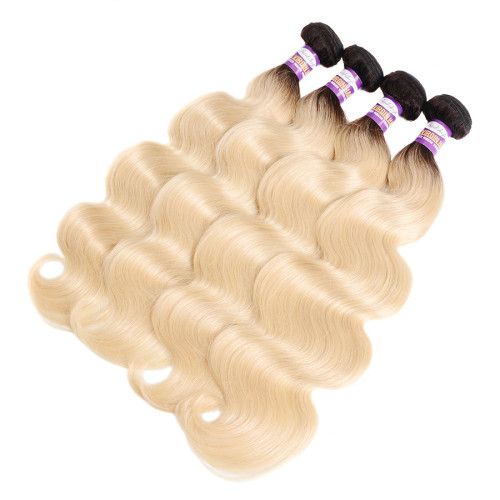 10a Grade 1b 613 body wave human hair extensions blond hair