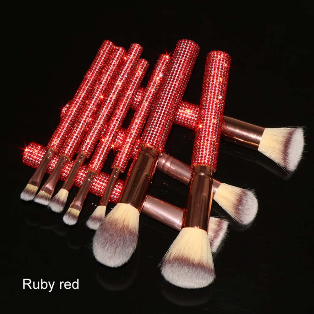 2021 Wholesale Quality Holder Custom Rhinestone Makeup Brushes Private Label Makeup Brush Set Bling OEM Makeup Brushes Vendors