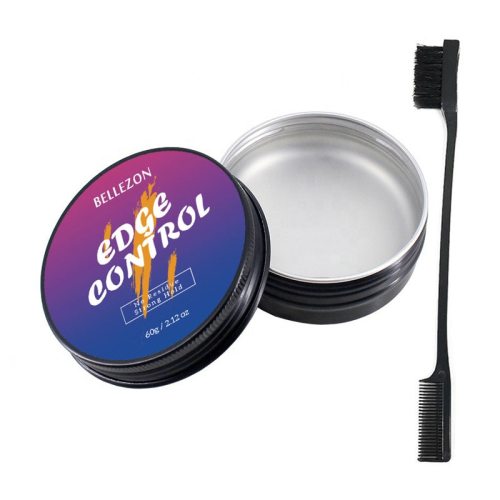2021 Hair wax Black Hair Oil Wax Cream Edge Control Hair Styling Cream Broken Hair Finishing Anti-Frizz Hair Fixative Gel with brush OEM / LOGO