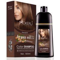 Mokeru Natural Brown Hair Color Permanent Hair Coloring Shampoo Long Lasting Hair Dye Shampoo For Women Professional Dying