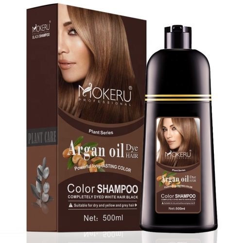 Mokeru Natural Brown Hair Color Permanent Hair Coloring Shampoo Long Lasting Hair Dye Shampoo For Women Professional Dying