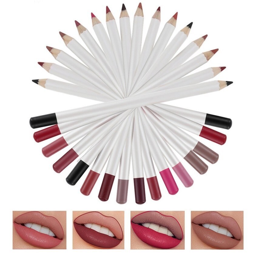 Makeup 16 Colors Lip liner High pigmented smooth waterproof Eyeliner Eyebrow-liner 3 in 1 Matte Pencil Custom Label
