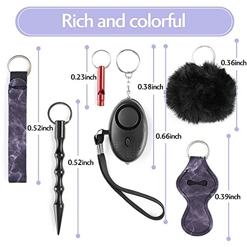 Self Defense Keychain Chapstick Holder, Safety Wristlet Keychains For Women Set