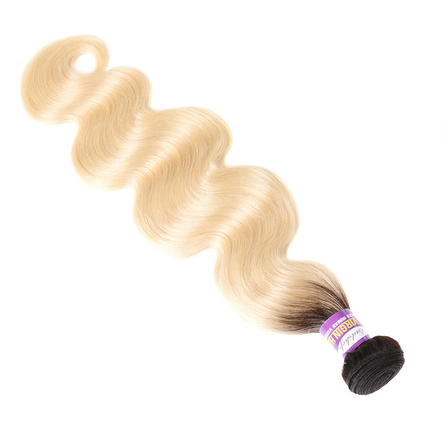 10a Grade 1b 613 body wave human hair extensions blond hair