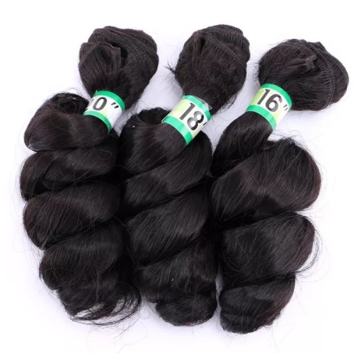 Drivworld black to golden burgundy Ombre Hair weave 16 18 20 Inches 3pcs/lot Synthetic Hair extension loose wave bundles for women