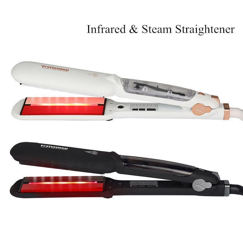 Professional Steam Hair Straightener Infrared Steam Iron Professional Hair Iron for Thick Hair Flat Iron Salon Steam Iron