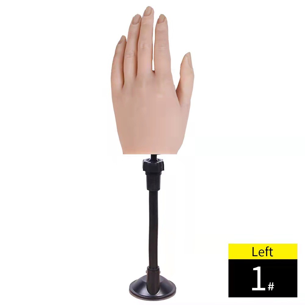 Drivworld 2021 manicure silicone practice hand model with joints bendable matching nail piece practice silicone prosthetic