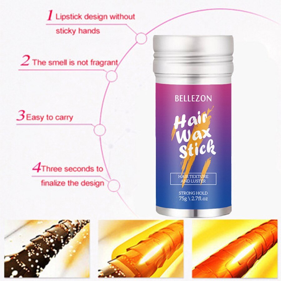 2021 Hair Edge Control Gel Stick Hair Wax Stick Not Greasy Rapid Fixing Short Broken Hair Wax Rod Finishing Cream OEM / LOGO