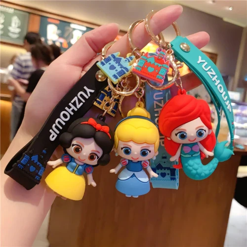 Drivworld Creative Cartoon Snow White Series Keychain Cute Epoxy Keychain Car Bag Pendant Claw Machine Gift