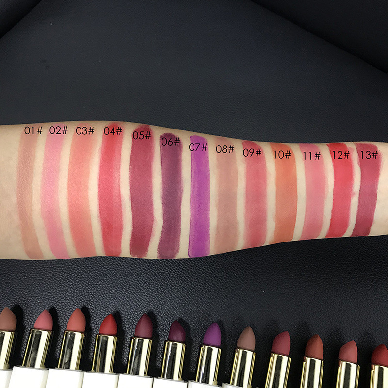 Drivworld White tube lipstick, moisturizing lipstick, black round tube lipstick, neutral without LOGO