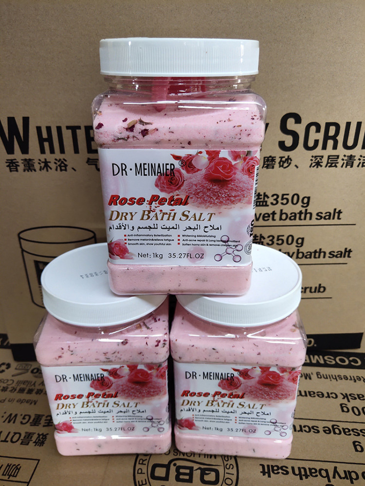 Drivworld 1kg rose bath salt exfoliating mud scrub deep cleansing chicken skin brightening scrub wholesale