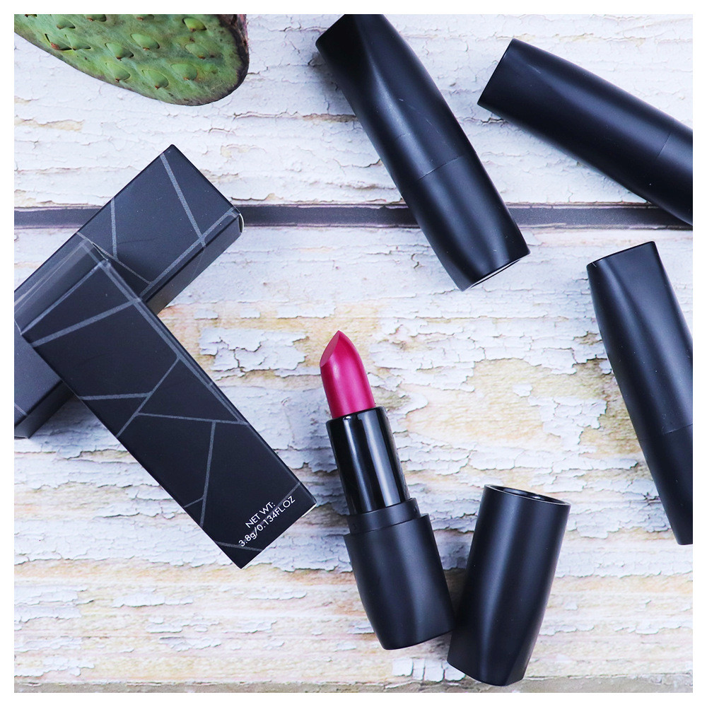 Drivworld Spot 9-color matte velvet lipstick, moisturizing lipstick, black round tube lipstick, neutral without LOGO
