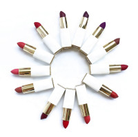 Drivworld White tube lipstick, moisturizing lipstick, black round tube lipstick, neutral without LOGO