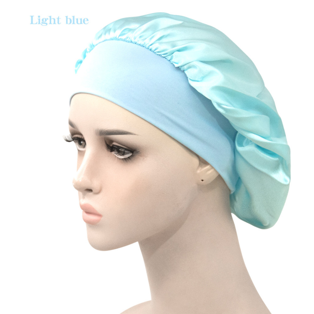 Drivworld New style ladies double shower cap waterproof shampoo hair care super soft fabric dry hair cap beauty kitchen oil cap