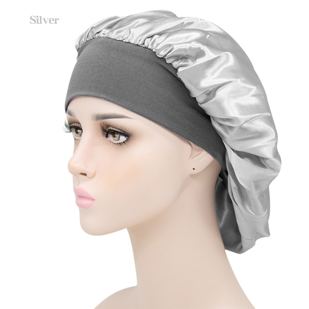 Drivworld New style ladies double shower cap waterproof shampoo hair care super soft fabric dry hair cap beauty kitchen oil cap