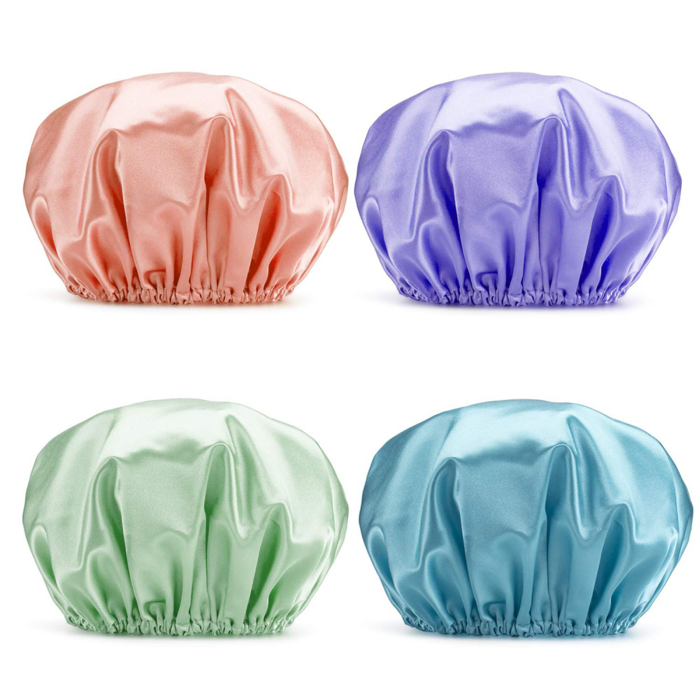 New style ladies double shower cap waterproof shampoo hair care super soft fabric dry hair cap beauty kitchen oil cap