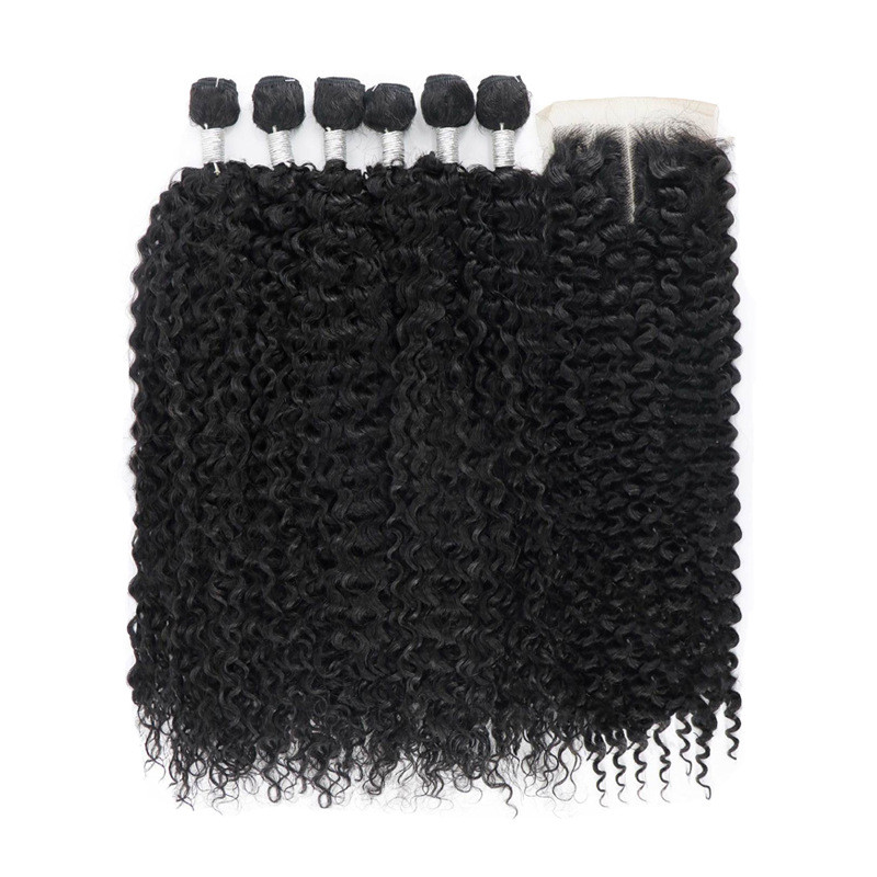 Drivworld 22inch Jerry curly 7-piece long straight curly wig
