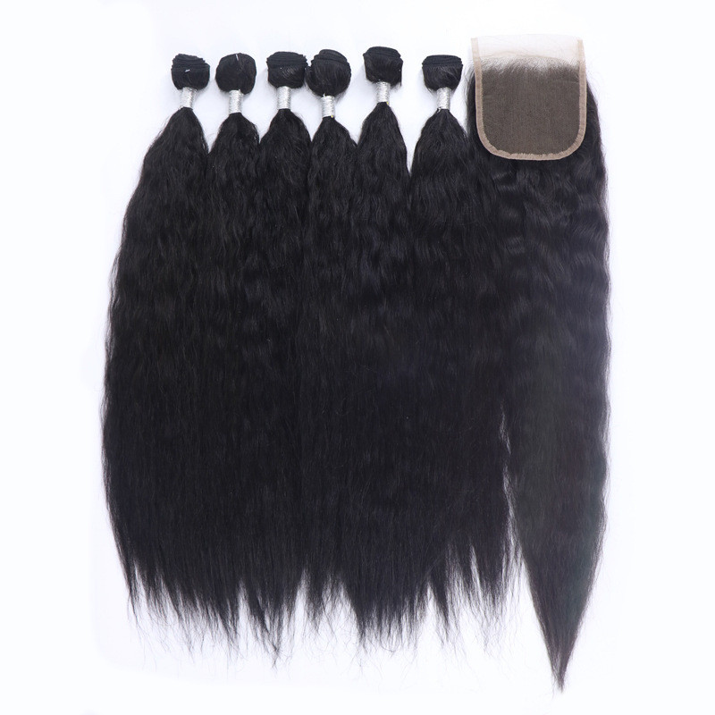Drivworld 22inch Jerry curly 7-piece long straight curly wig