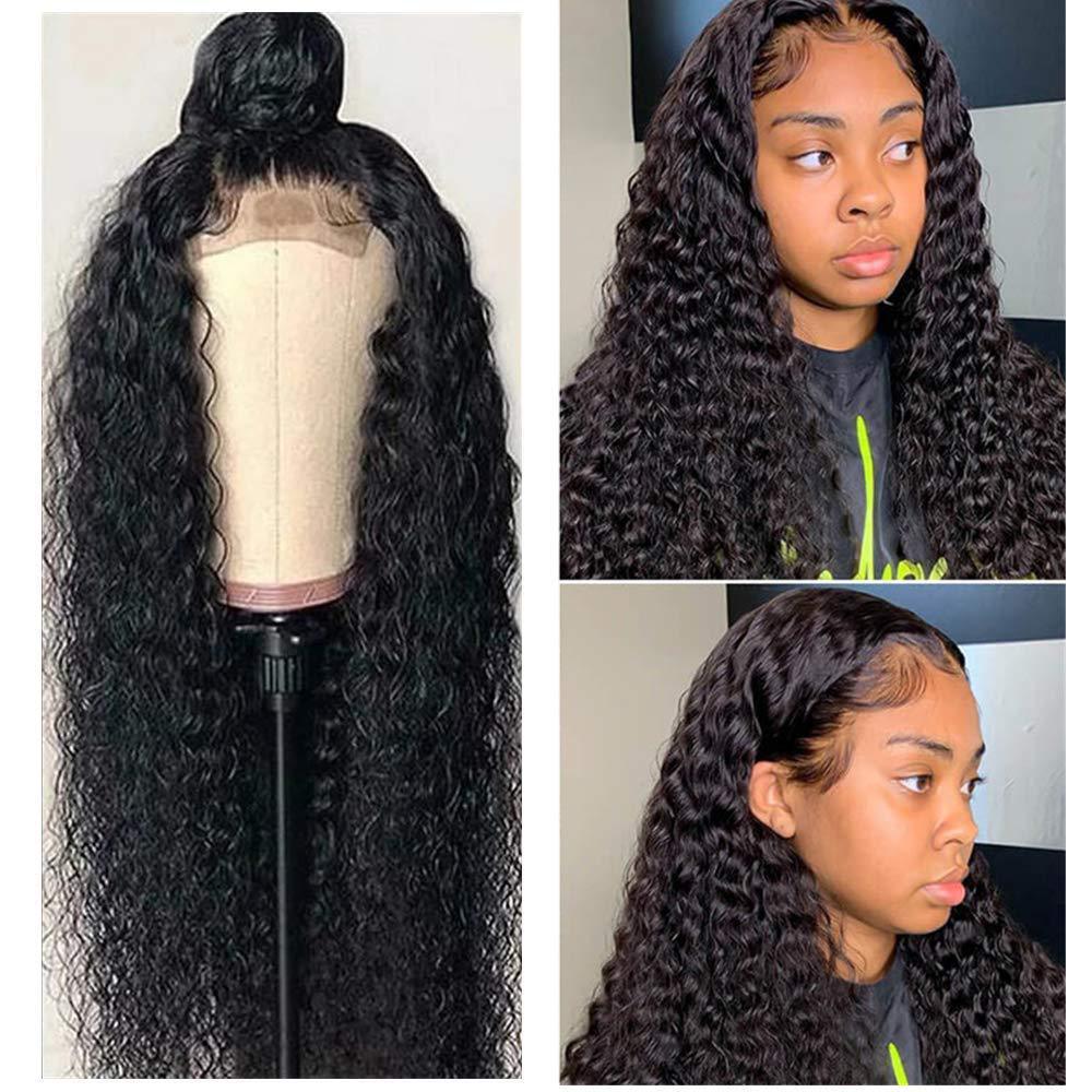 Drivworld Real Hair T-Part Lace Headgear Natural Color Water Wave Closure Wigs