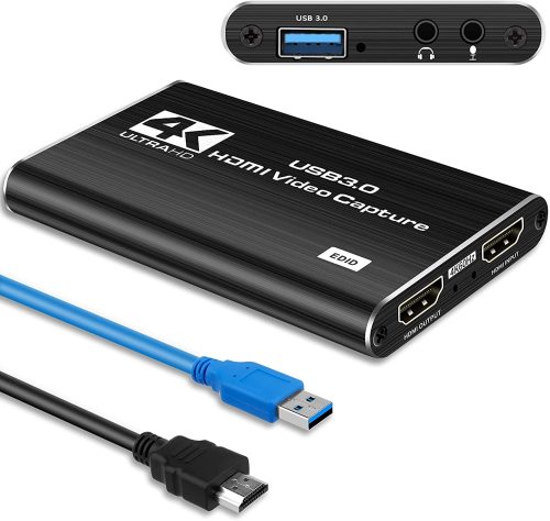 Capture Card, 4K Video Capture Card USB 3.0 1080P 60fps HDMI Audio Video Capture Device Portable Video Converter