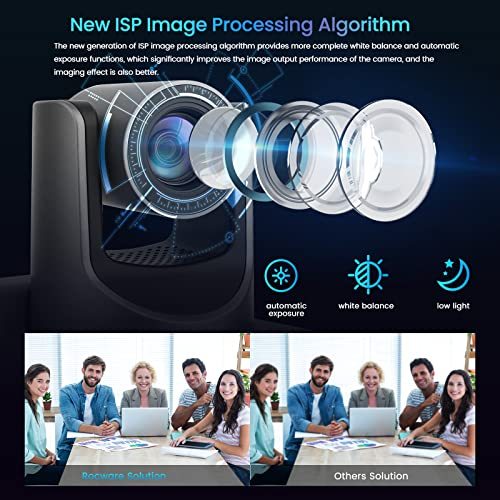 ADKIDO PTZ Camera 30X Optical Zoom Camera Support POE with Network IP Live Streaming, Simultaneous 3G-SDI and USB Video Output, for Church,Conferences, Teaching
