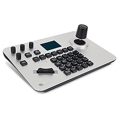 ADKIDO PTZ Controller,4D Joystick Controller PTZ Camera with 3-inch LCD Screen Support Network,POE,NDI HX2,RS-232, RS-422/485 Interface for PTZ Camera Keyboard