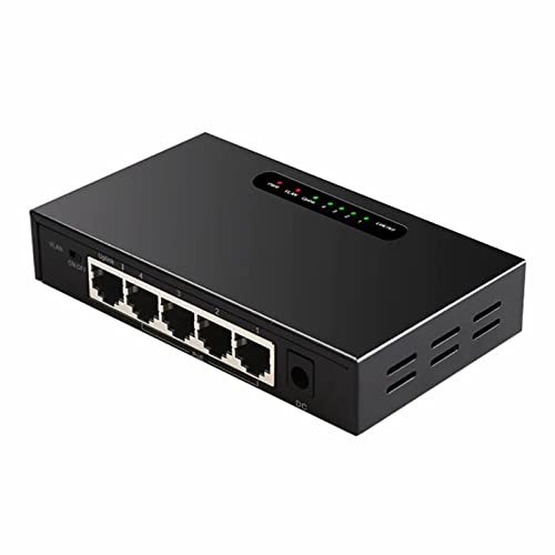 5 Port Gigabit Unmanaged Ethernet Network Switch| Plug & Play |Traffic Optimization |Unmanaged PoE Switch (4-Port PoE)