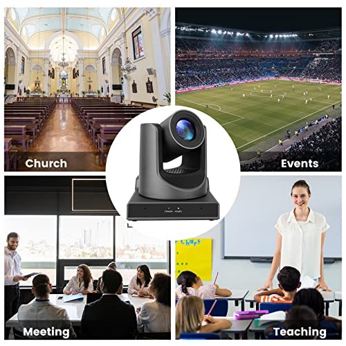 ADKIDO PTZ Camera, 20X SDI Camera with Optical Zooming Video and POE with Network IP Live Streaming, Simultaneous 3G-SDI and USB Video Output, PTZ Camera for Church, Conferences, Teaching