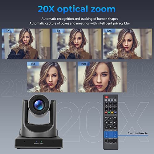 ADKIDO PTZ Camera, 20X SDI Camera with Optical Zooming Video and POE with Network IP Live Streaming, Simultaneous 3G-SDI and USB Video Output, PTZ Camera for Church, Conferences, Teaching