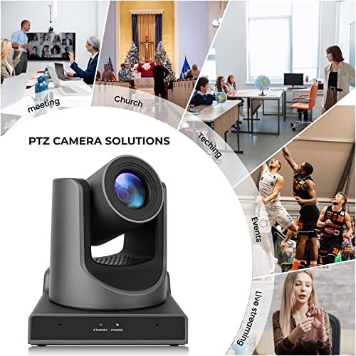 PTZ Camera, 30X SDI Camera Support Optical Zoom Video and POE with Network IP Live Streaming, Simultaneous 3G-SDI and USB Video Output, for Conferences, Church, Teaching